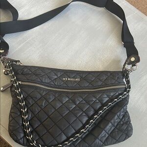 MZ Wallace Black Quilted Crossbody Bag